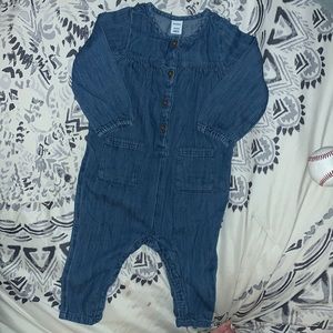12-18m old navy denim one piece jumper